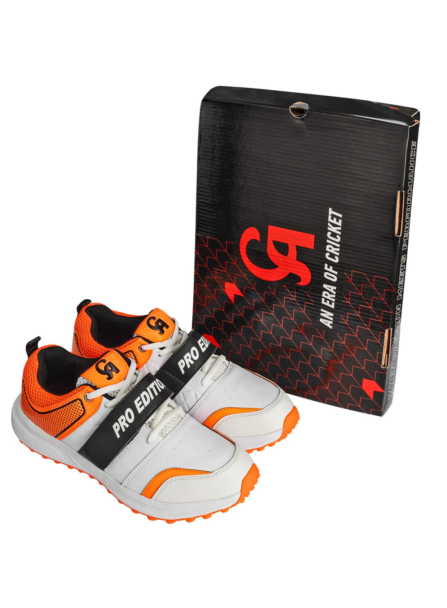 CA Pro Edition Cricket Shoes White/Orange