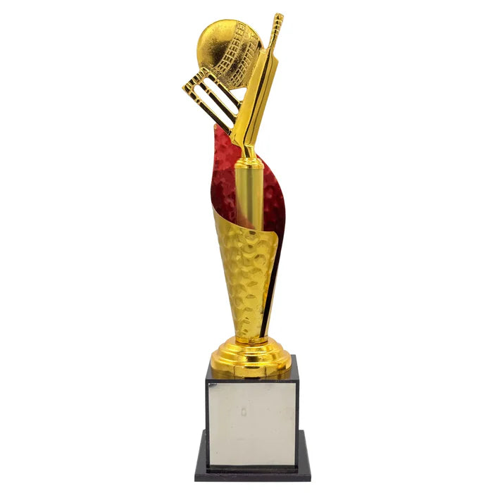 Crystal Gold Cricket Trophy