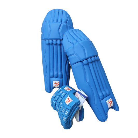 DS Blue Cricket Pads And Gloves Set