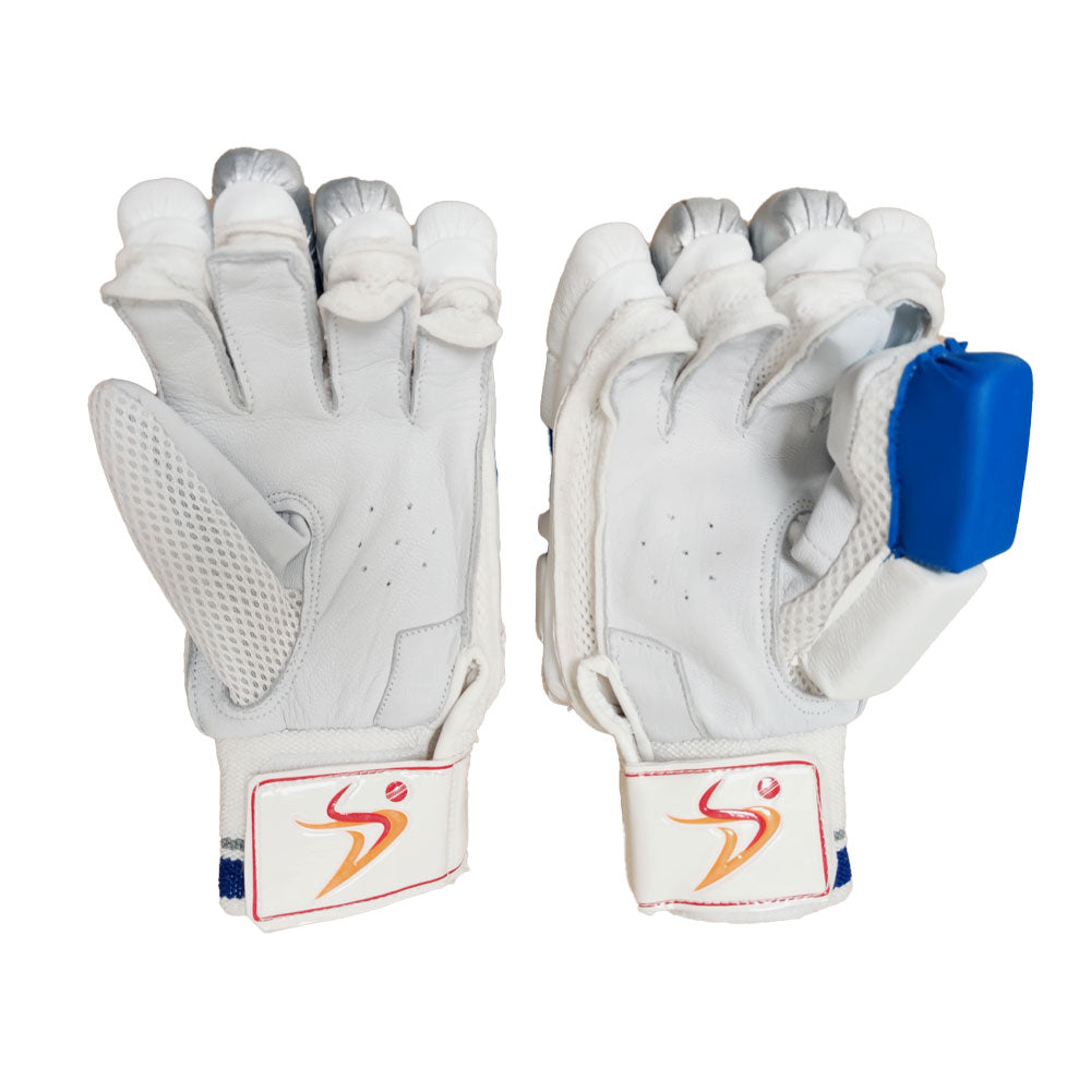 DS Sports D 1.0 Batting Gloves Youth (Silver/Blue)