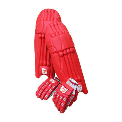 DS Red Cricket Pads And Gloves Set