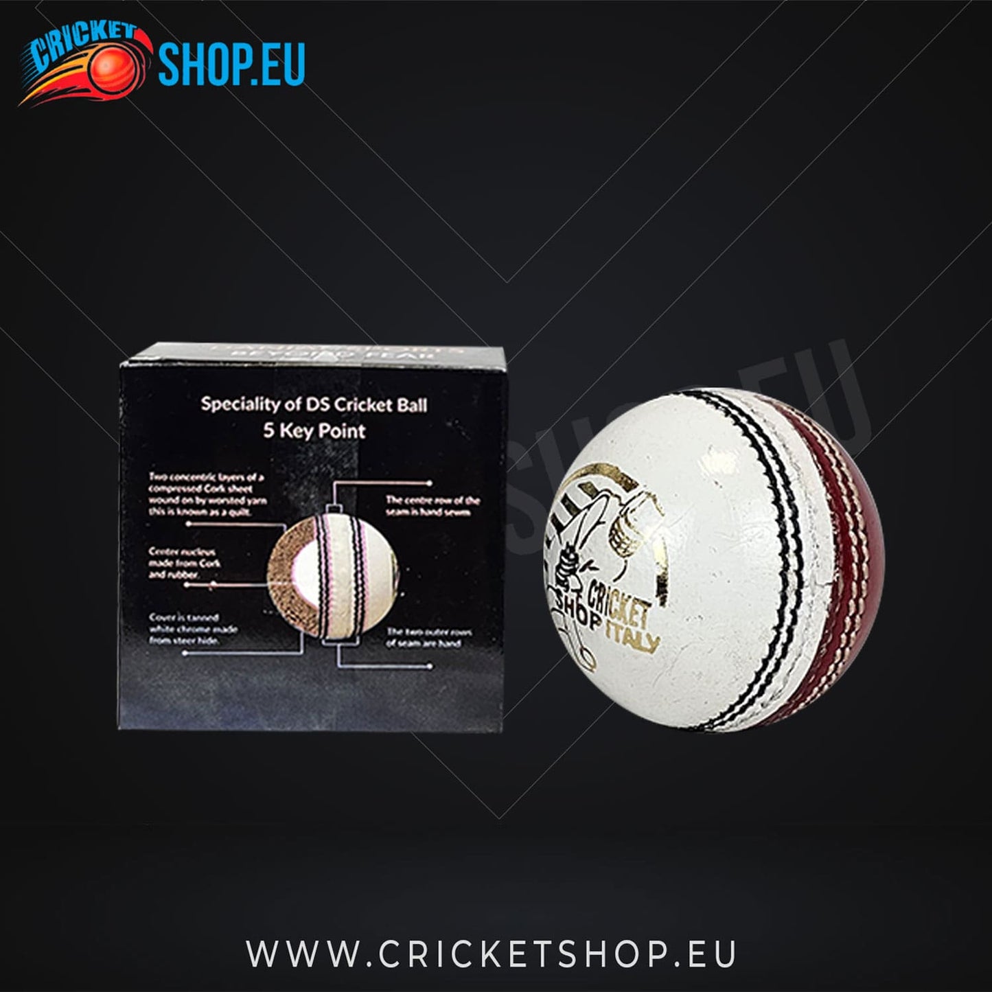 DS Practice Red/White Cricket Ball