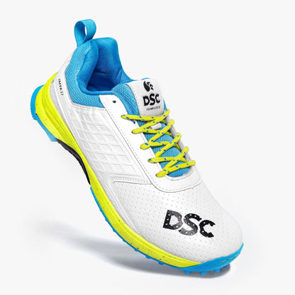 DSC Jaffa 22 Cricket Shoes White-Lemon Yellow