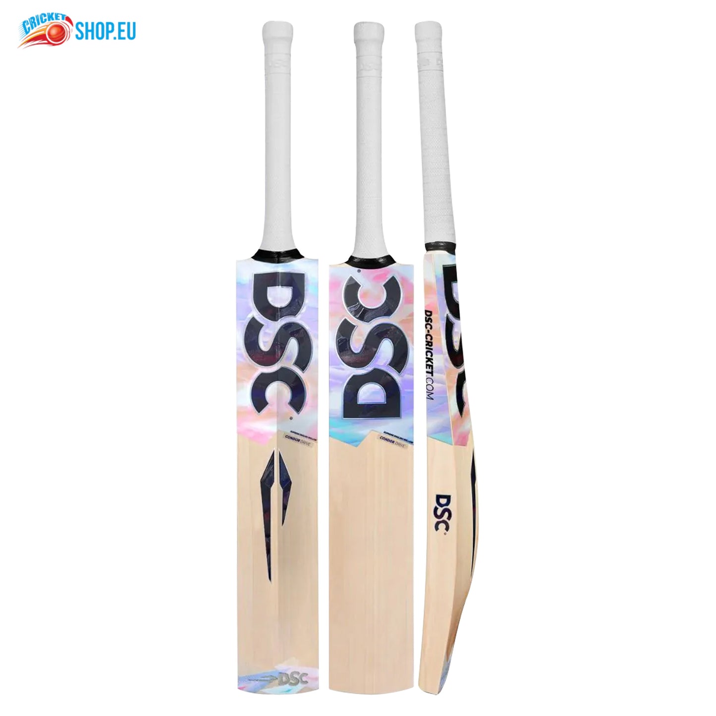 Two cricket bats with DSC branding on a white background