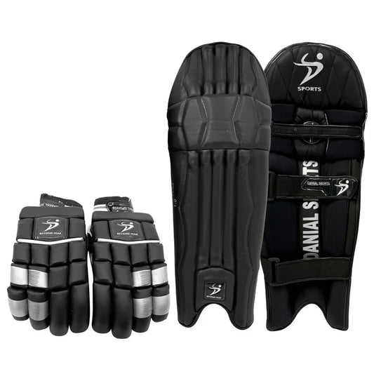 DS Black Cricket Pads And Gloves Set Adult