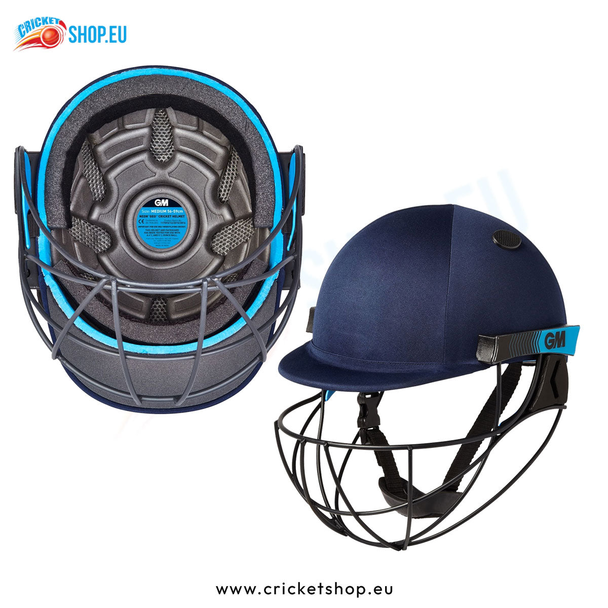 gm icon geo cricket helmet GM Neon Geo Helmet Navy – Cricket Shop EU
