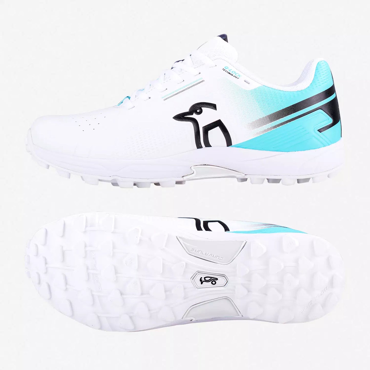 Kookaburra KC 3.0 Rubber Sole Cricket Shoes White/Aqua