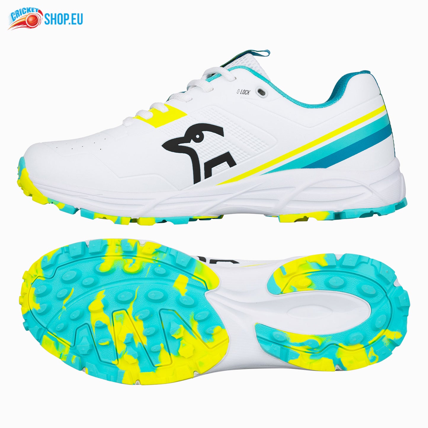 Kookaburra KC 3.0 Rubber Soled Cricket Shoes Aqua/Yellow