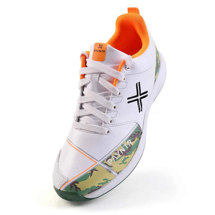 PAYNTR X Rubber Cricket Shoes-Camo/Orange/Black