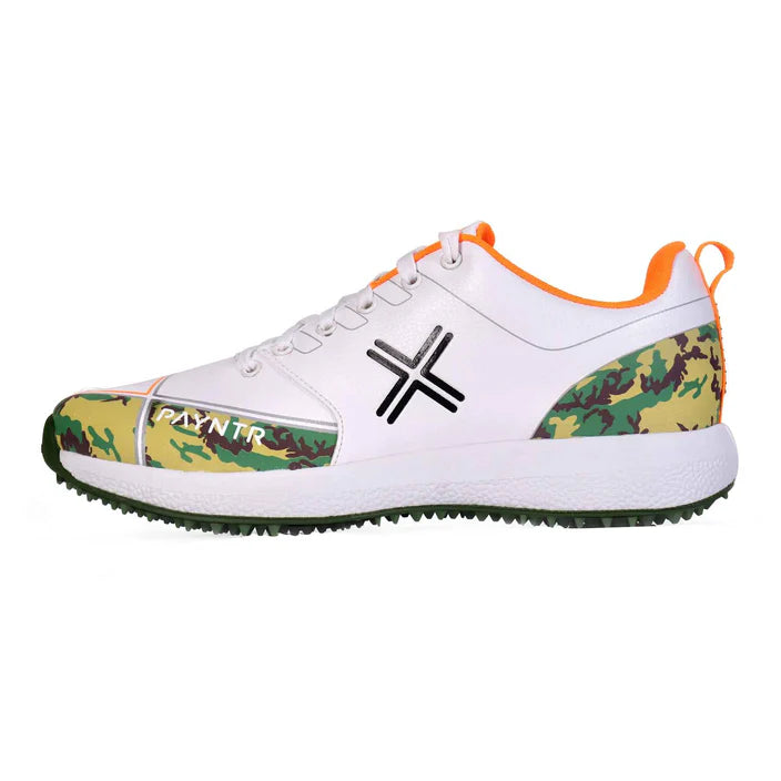 PAYNTR X Rubber Cricket Shoes-Camo/Orange/Black