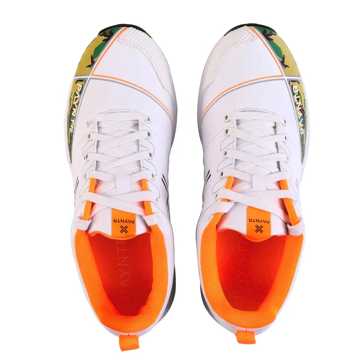 PAYNTR X Rubber Cricket Shoes-Camo/Orange/Black