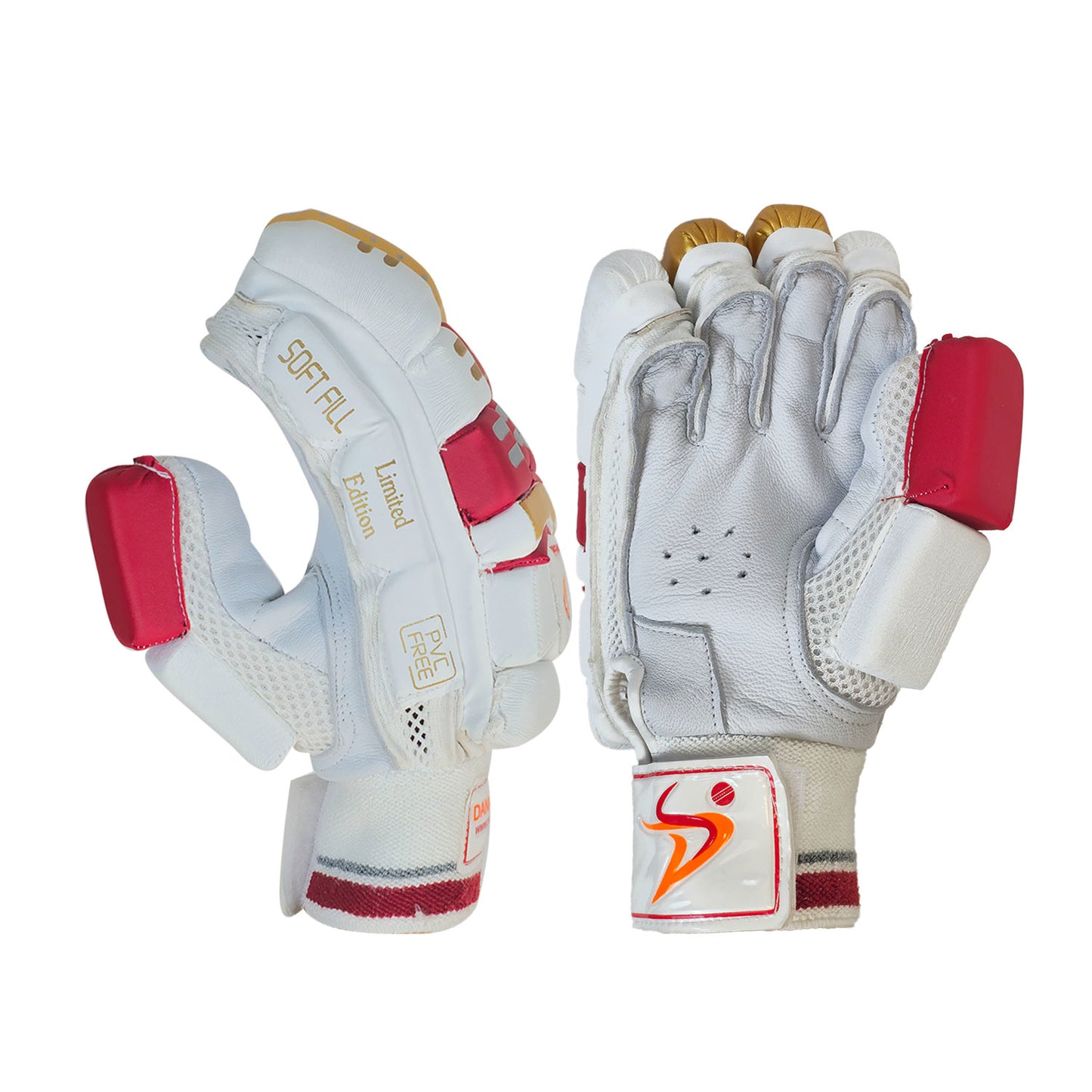 DS Sports Red/Gold Cricket Batting Gloves