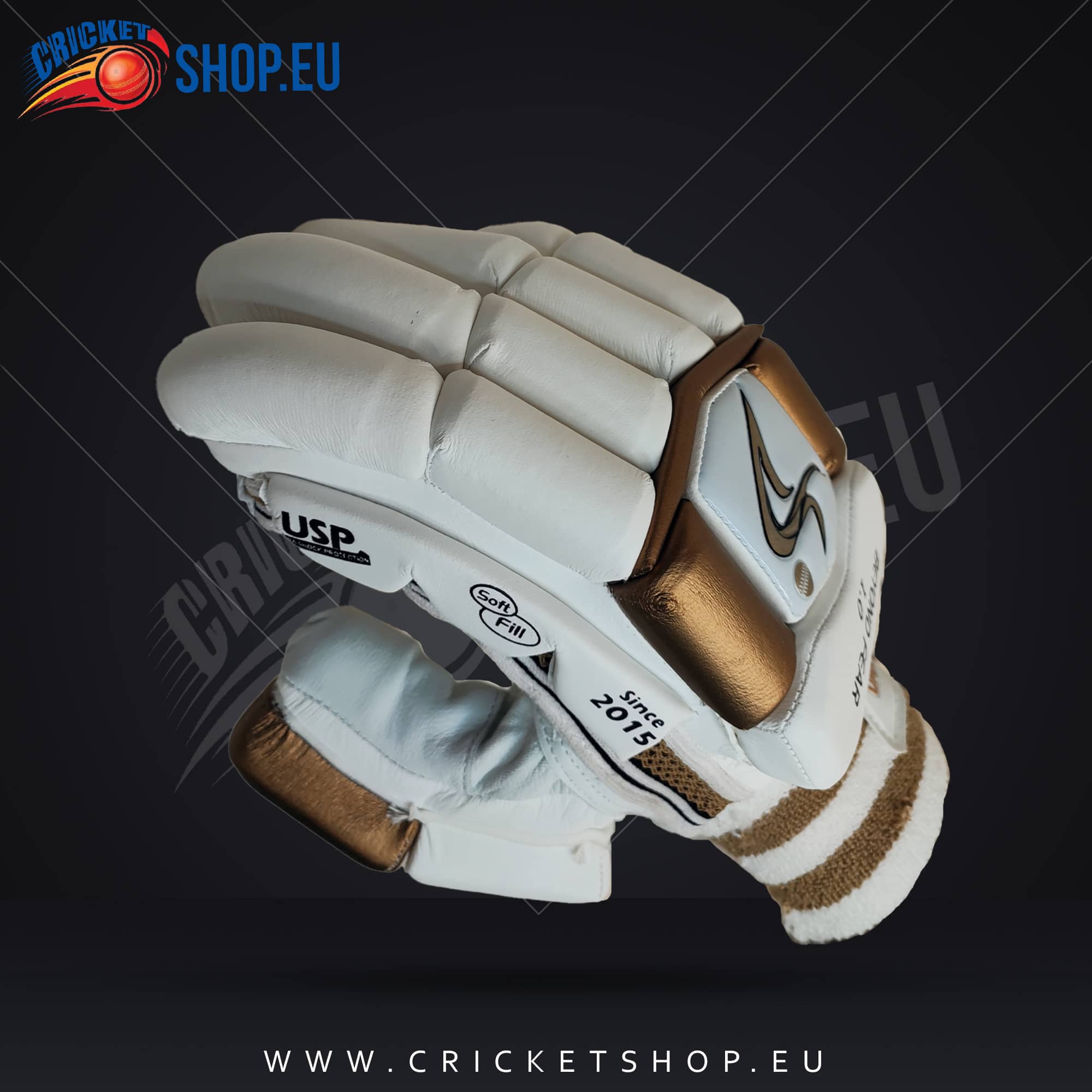2023 DS Sports 1.0 White Gold Batting Gloves