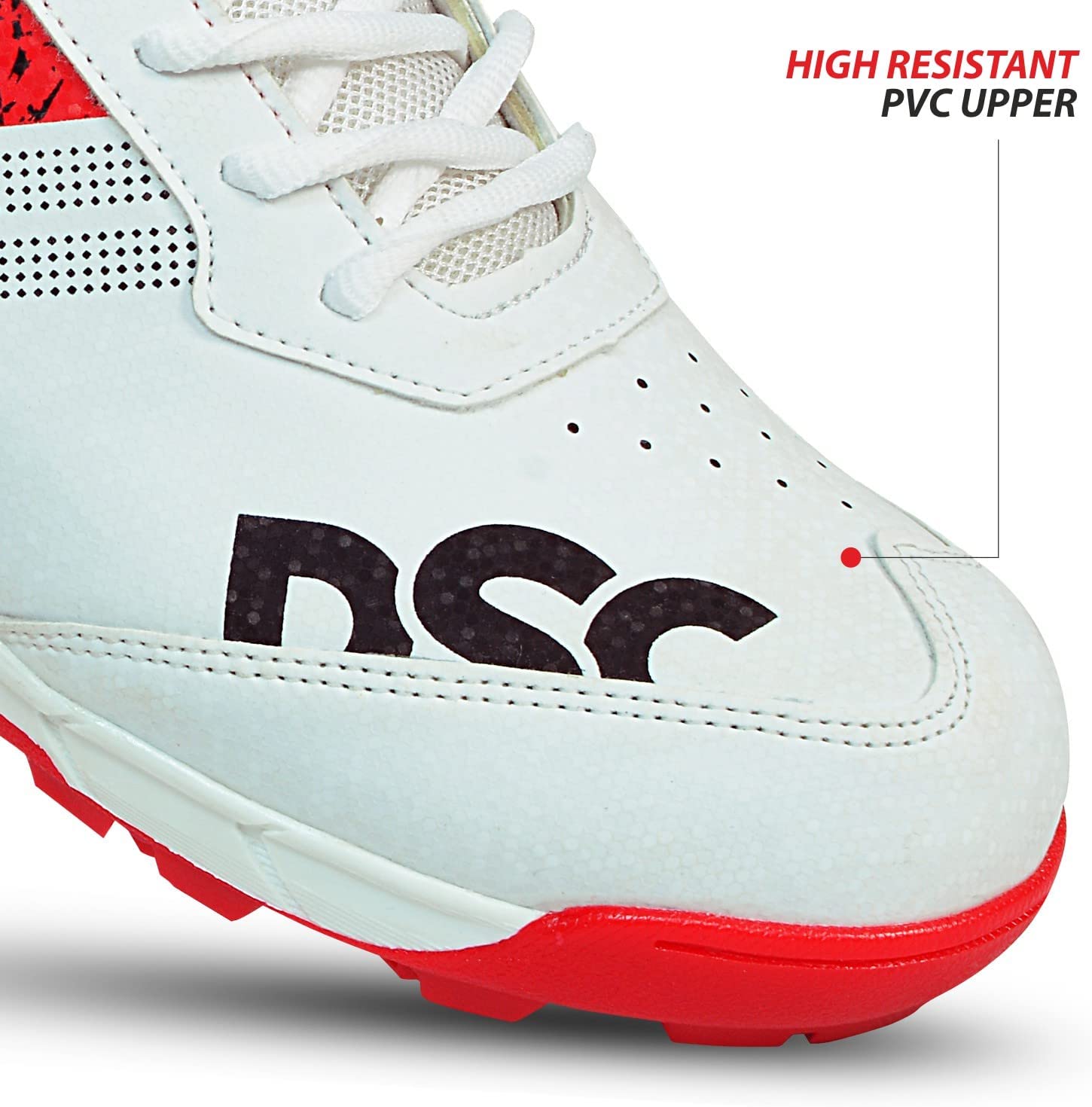 DSC Zooter Cricket Shoes (White-Red)