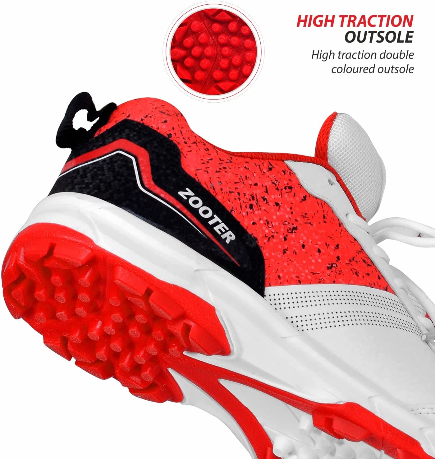 2023 DSC Zooter Cricket Shoes (White-Red)