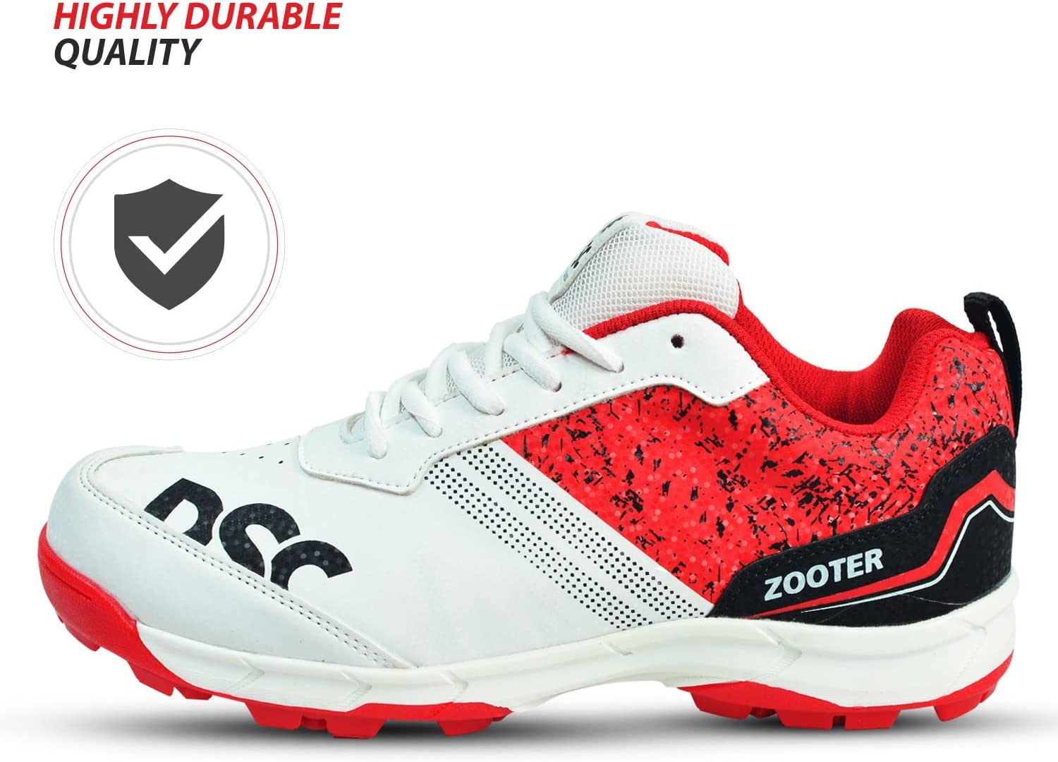 2023 DSC Zooter Cricket Shoes (White-Red)