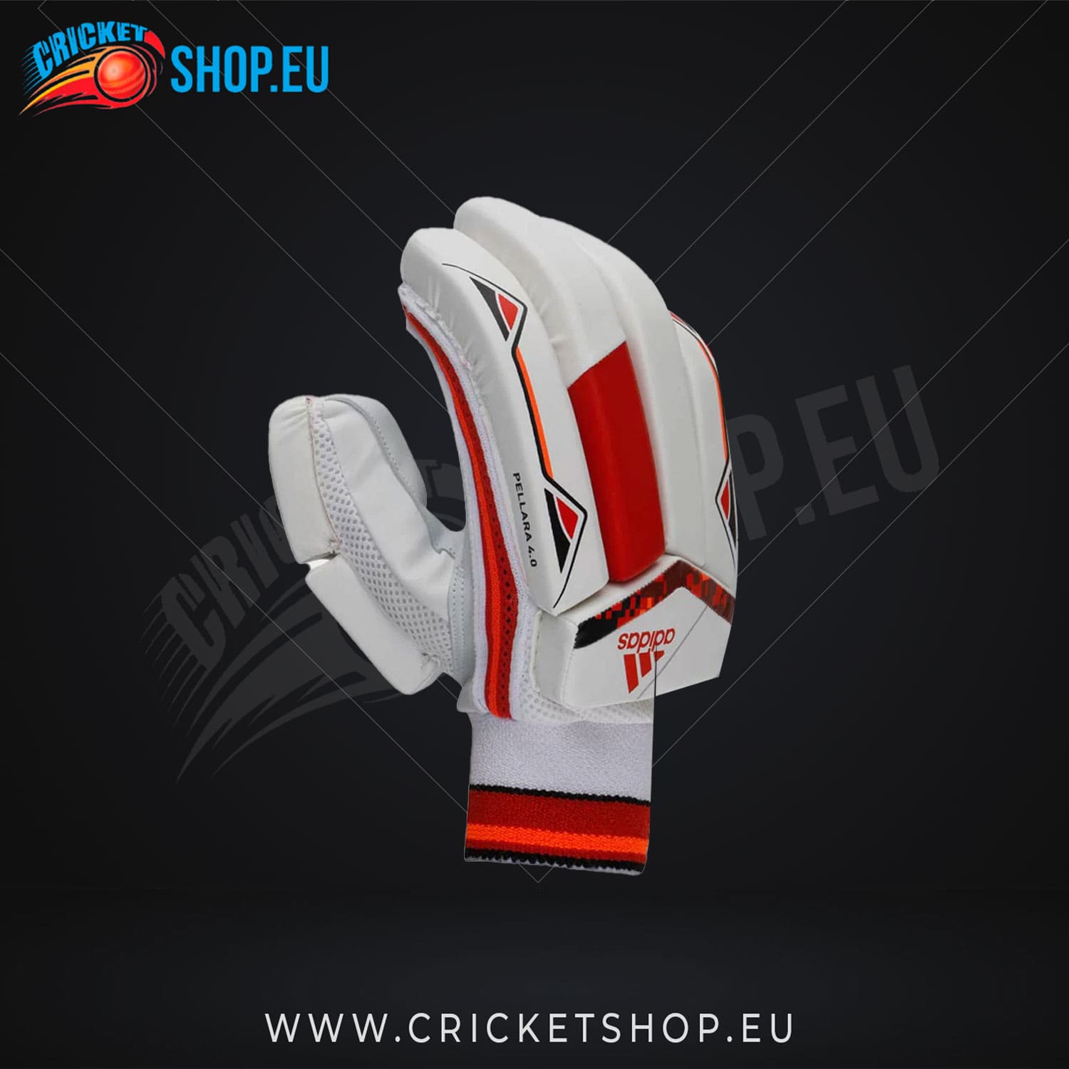 Adidas Pellara 4.0 Cricket Batting Gloves (White-Red)